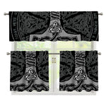 Mjolnir Hammer Of Thor Print 3 Piece Kitchen Curtains