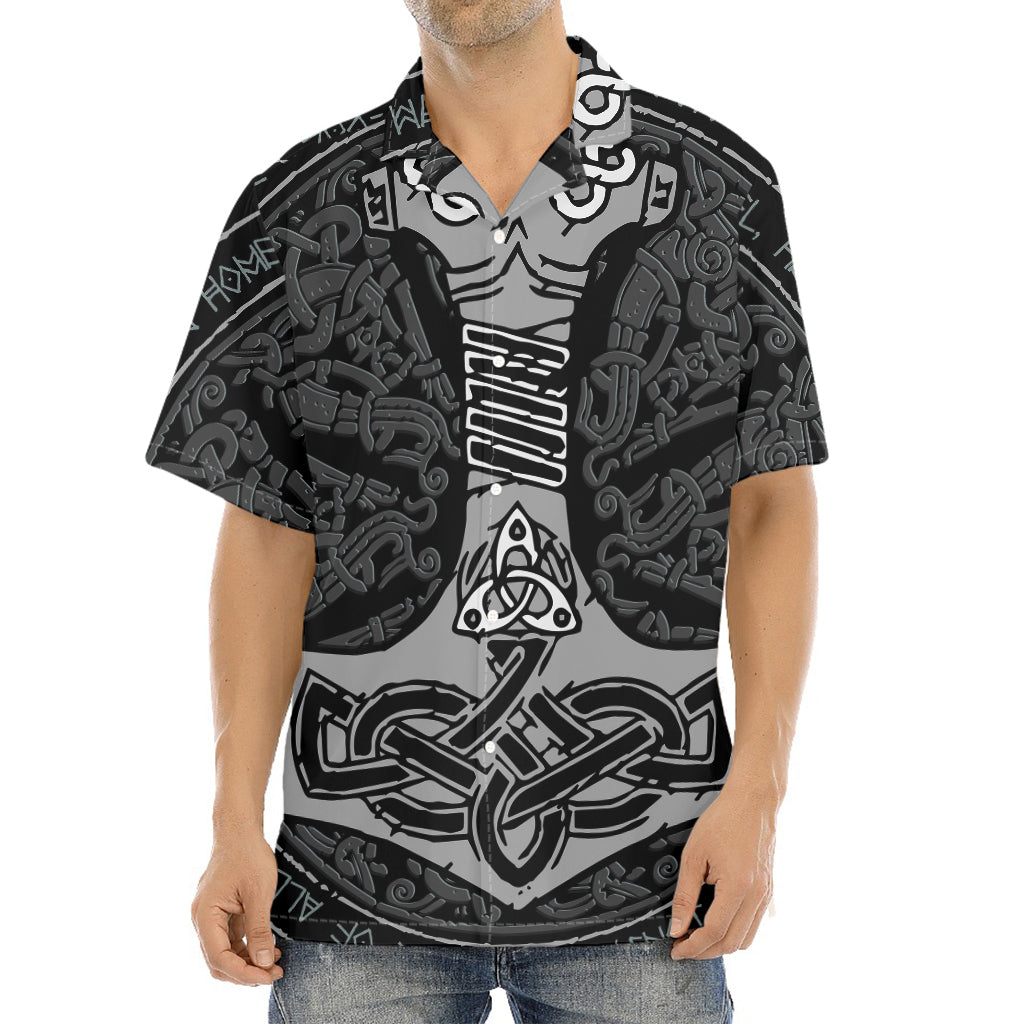 Mjolnir Hammer Of Thor Print Aloha Shirt