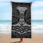 Mjolnir Hammer Of Thor Print Beach Towel