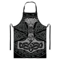 Mjolnir Hammer Of Thor Print Bib Apron With Pocket