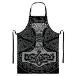 Mjolnir Hammer Of Thor Print Bib Apron With Pocket