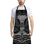 Mjolnir Hammer Of Thor Print Bib Apron With Pocket