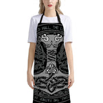 Mjolnir Hammer Of Thor Print Bib Apron With Pocket