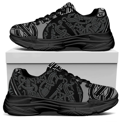 Mjolnir Hammer Of Thor Print Black Chunky Shoes