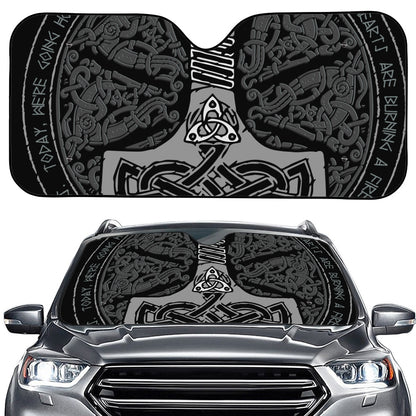 Mjolnir Hammer Of Thor Print Car Windshield Sun Shade