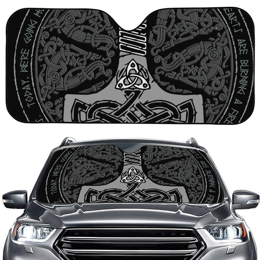 Mjolnir Hammer Of Thor Print Car Windshield Sun Shade