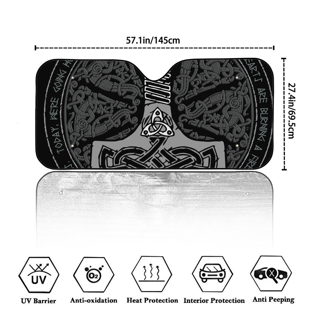 Mjolnir Hammer Of Thor Print Car Windshield Sun Shade