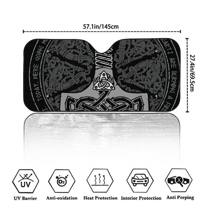 Mjolnir Hammer Of Thor Print Car Windshield Sun Shade