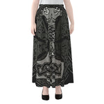 Mjolnir Hammer Of Thor Print Chiffon Maxi Skirt
