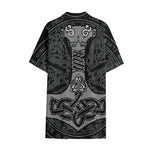 Mjolnir Hammer Of Thor Print Cotton Hawaiian Shirt