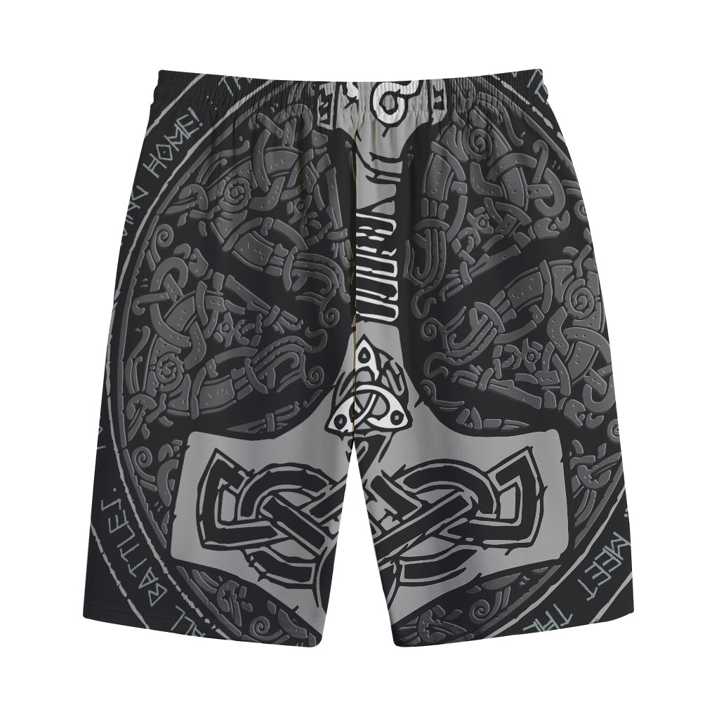 Mjolnir Hammer Of Thor Print Cotton Shorts