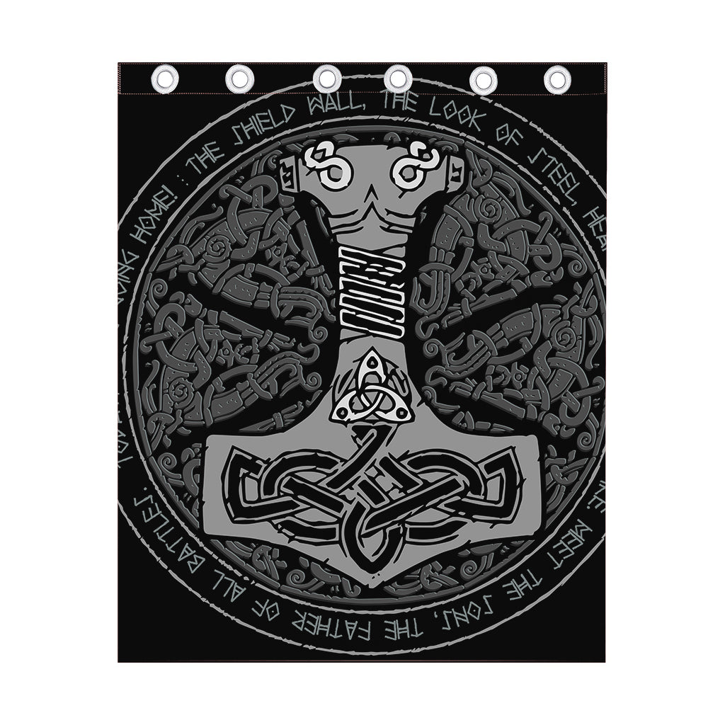 Mjolnir Hammer Of Thor Print Curtain