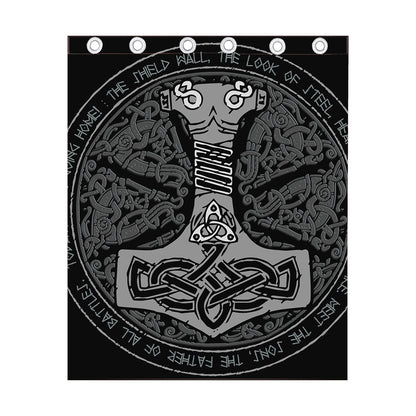 Mjolnir Hammer Of Thor Print Curtain