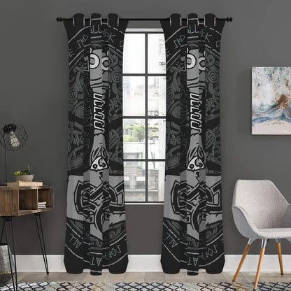 Mjolnir Hammer Of Thor Print Curtain
