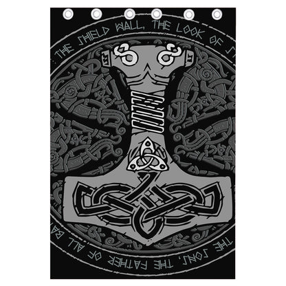 Mjolnir Hammer Of Thor Print Curtain
