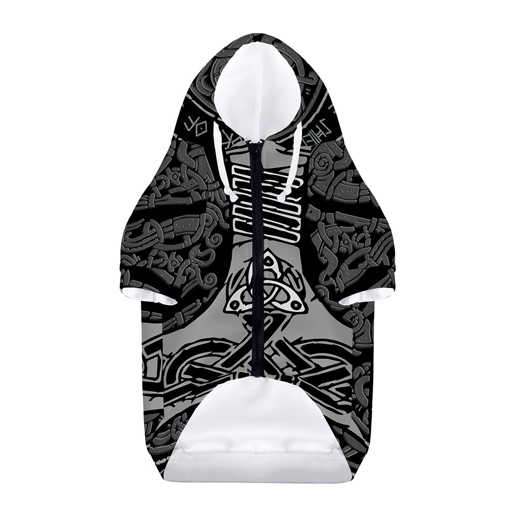 Mjolnir Hammer Of Thor Print Dog Zip Up Hoodie