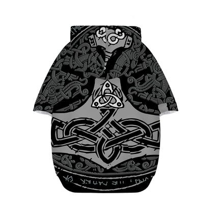 Mjolnir Hammer Of Thor Print Dog Zip Up Hoodie