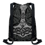 Mjolnir Hammer Of Thor Print Drawstring Backpack