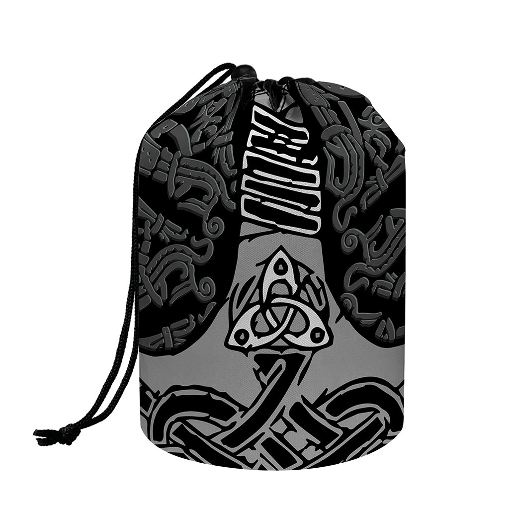 Mjolnir Hammer Of Thor Print Drawstring Makeup Bag