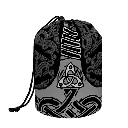 Mjolnir Hammer Of Thor Print Drawstring Makeup Bag