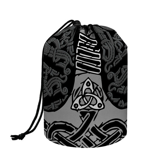Mjolnir Hammer Of Thor Print Drawstring Makeup Bag
