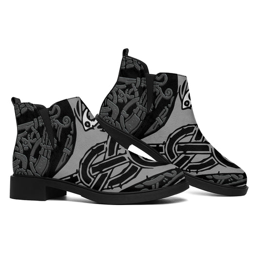 Mjolnir Hammer Of Thor Print Flat Ankle Boots