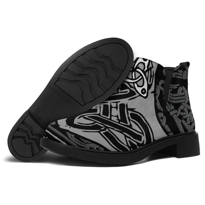 Mjolnir Hammer Of Thor Print Flat Ankle Boots