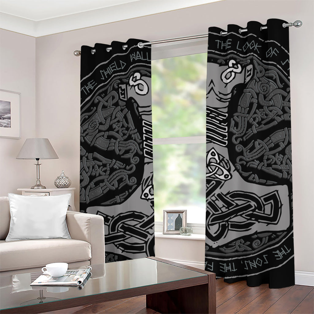 Mjolnir Hammer Of Thor Print Grommet Curtains