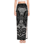 Mjolnir Hammer Of Thor Print High Slit Maxi Skirt