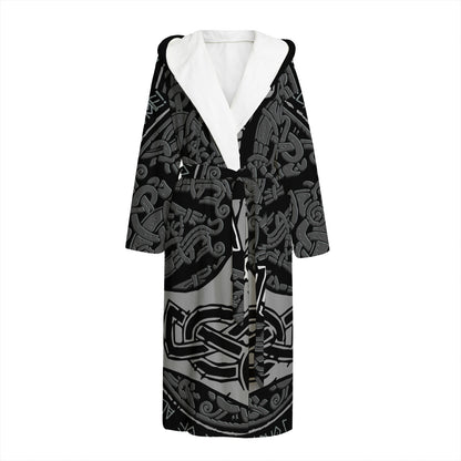 Mjolnir Hammer Of Thor Print Hooded Bathrobe