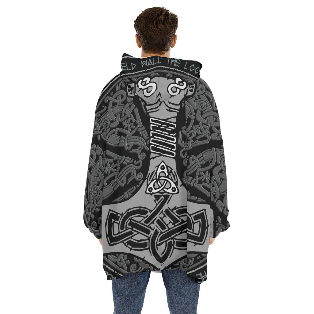 Mjolnir Hammer Of Thor Print Hoodie Blanket