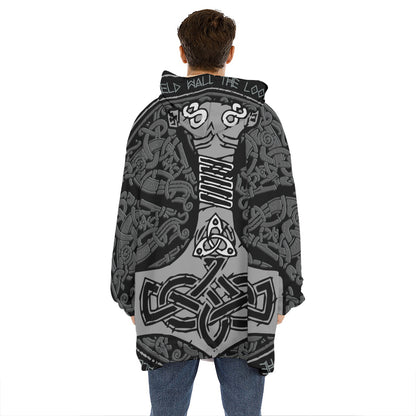 Mjolnir Hammer Of Thor Print Hoodie Blanket