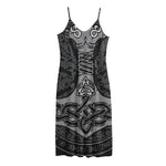 Mjolnir Hammer Of Thor Print Jersey Midi Cami Dress