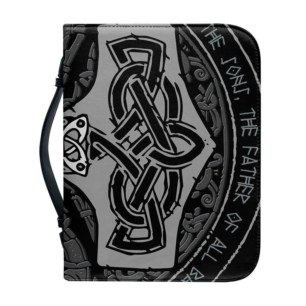 Mjolnir Hammer Of Thor Print Leather Bible Cover