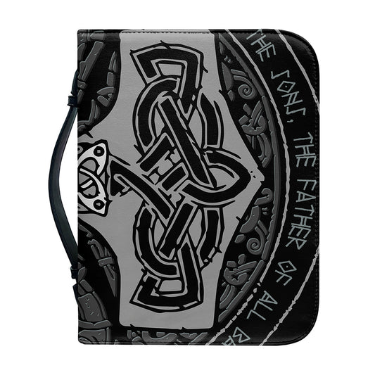 Mjolnir Hammer Of Thor Print Leather Bible Cover