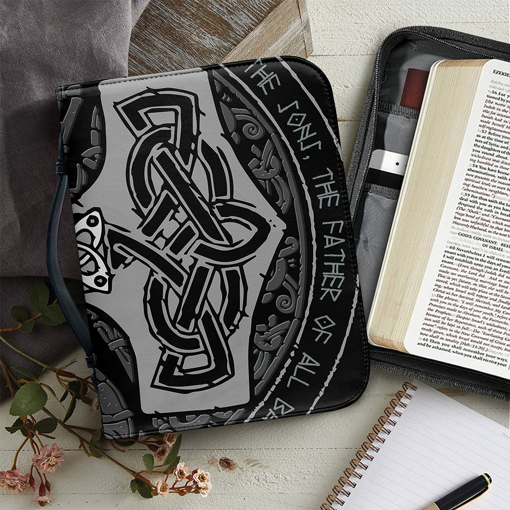 Mjolnir Hammer Of Thor Print Leather Bible Cover