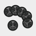 Mjolnir Hammer Of Thor Print Leather Coaster Set