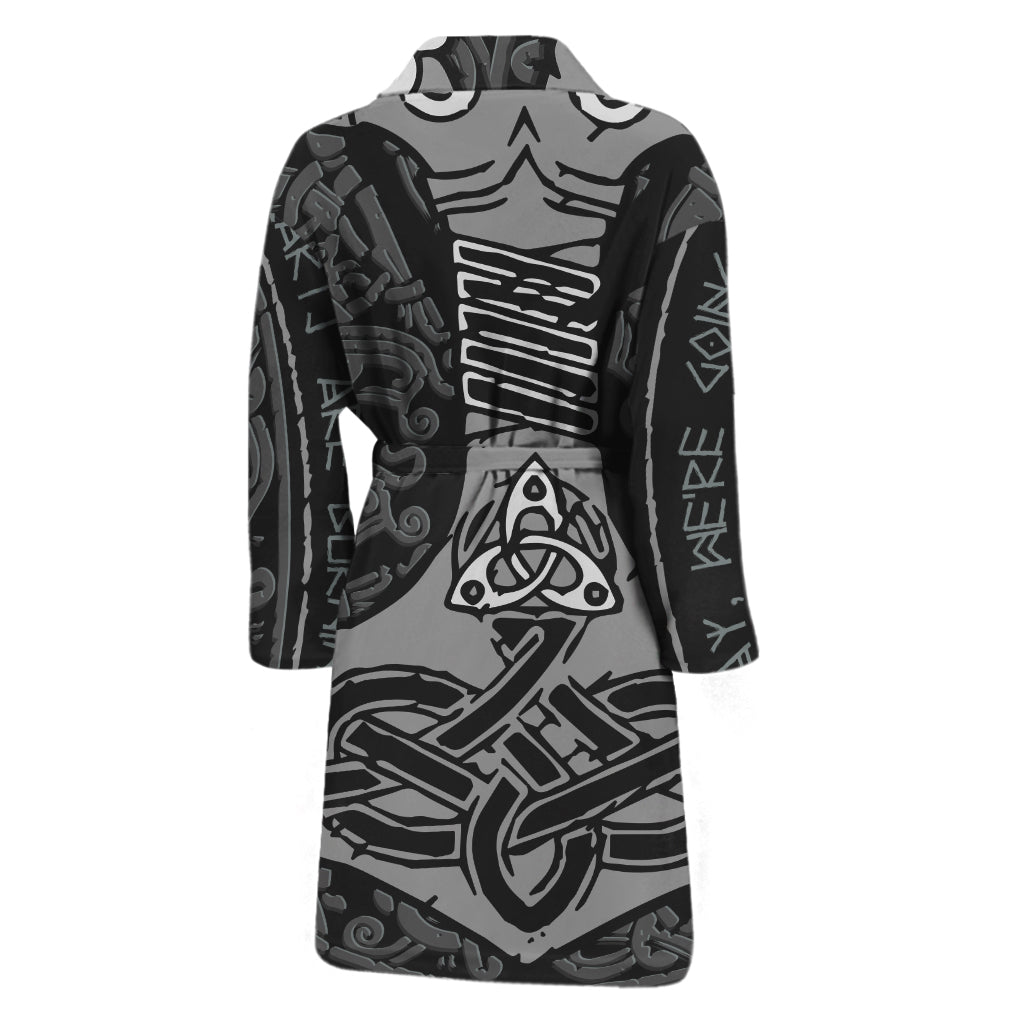Mjolnir Hammer Of Thor Print Men's Bathrobe