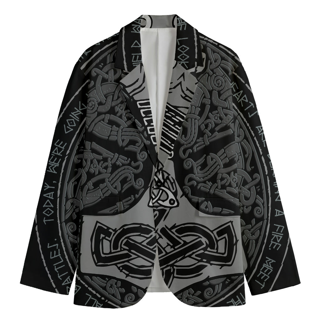 Mjolnir Hammer Of Thor Print Men's Blazer