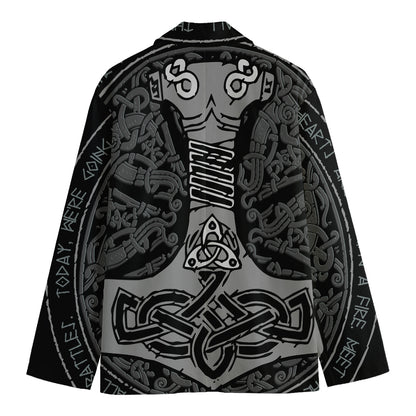 Mjolnir Hammer Of Thor Print Men's Cotton Blazer
