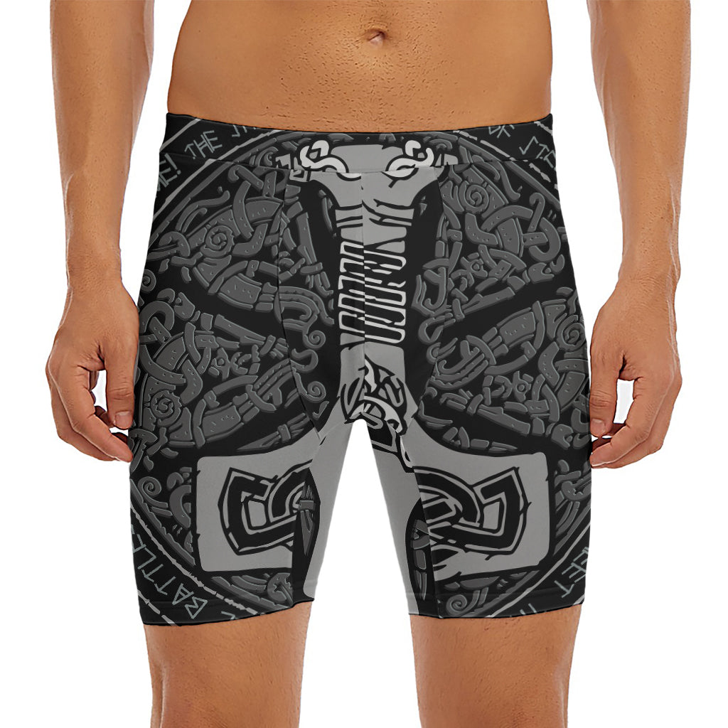 Mjolnir Hammer Of Thor Print Men's Long Boxer Briefs