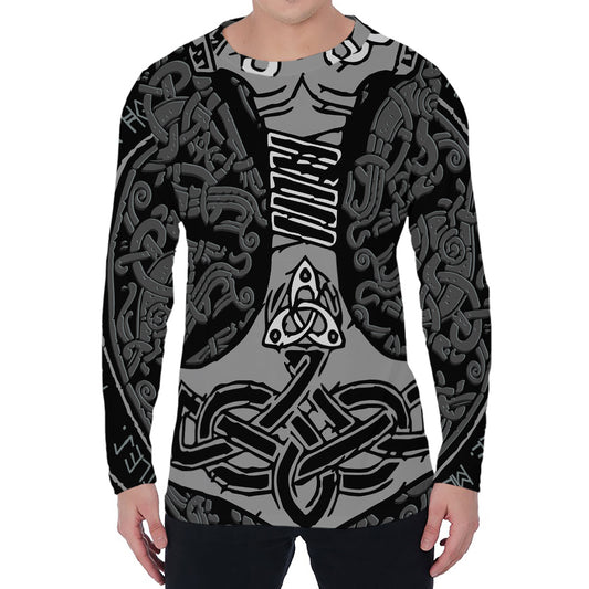 Mjolnir Hammer Of Thor Print Men's Long Sleeve T-Shirt