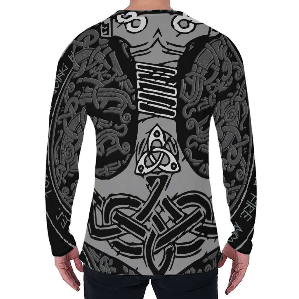 Mjolnir Hammer Of Thor Print Men's Long Sleeve T-Shirt