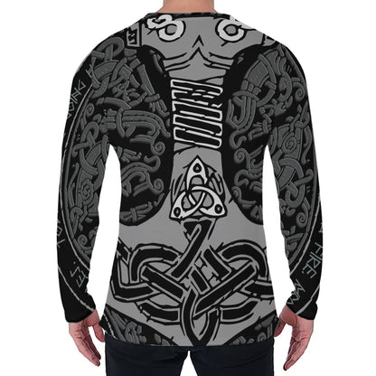 Mjolnir Hammer Of Thor Print Men's Long Sleeve T-Shirt