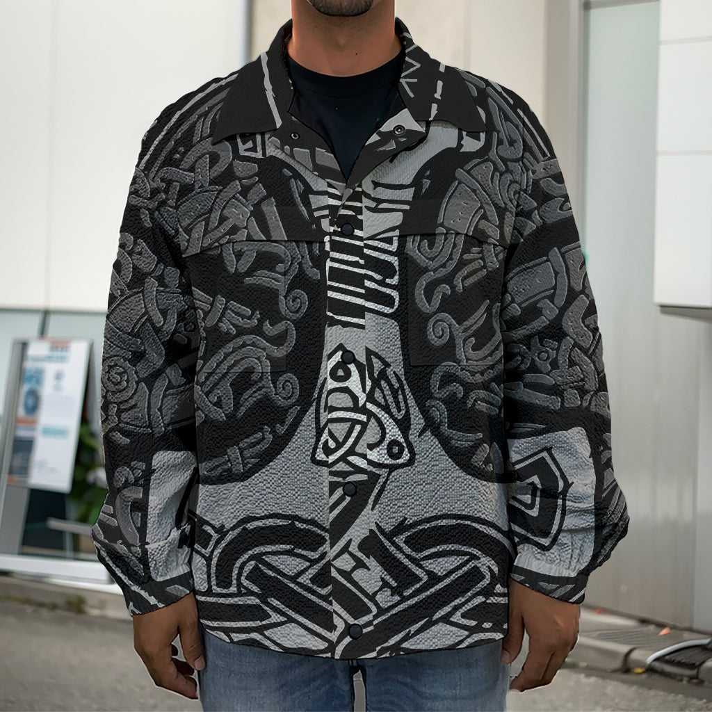 Mjolnir Hammer Of Thor Print Men's Shirt Jacket