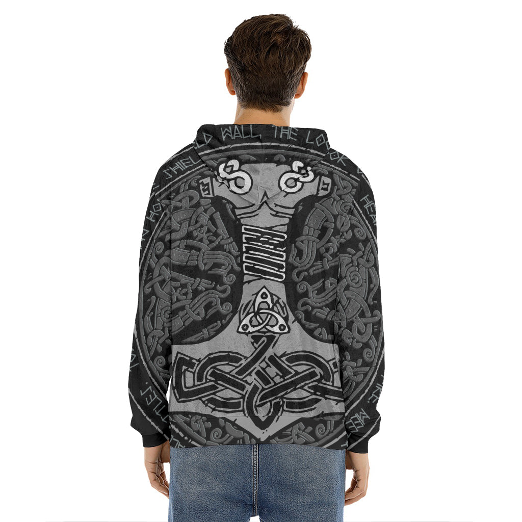 Mjolnir Hammer Of Thor Print Men's Velvet Pullover Hoodie