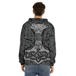 Mjolnir Hammer Of Thor Print Men's Velvet Pullover Hoodie