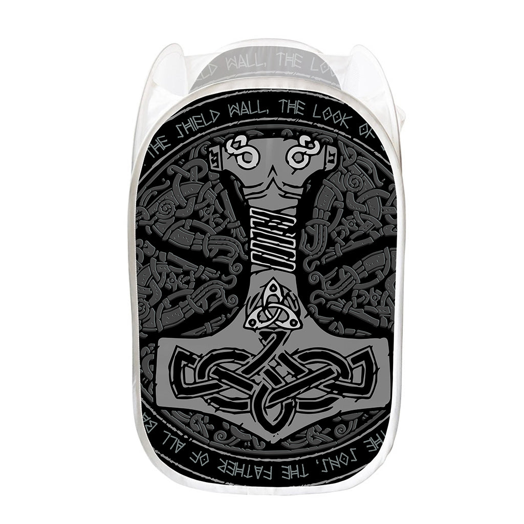 Mjolnir Hammer Of Thor Print Mesh Laundry Hamper