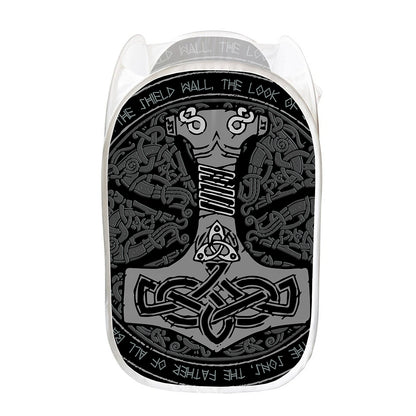 Mjolnir Hammer Of Thor Print Mesh Laundry Hamper