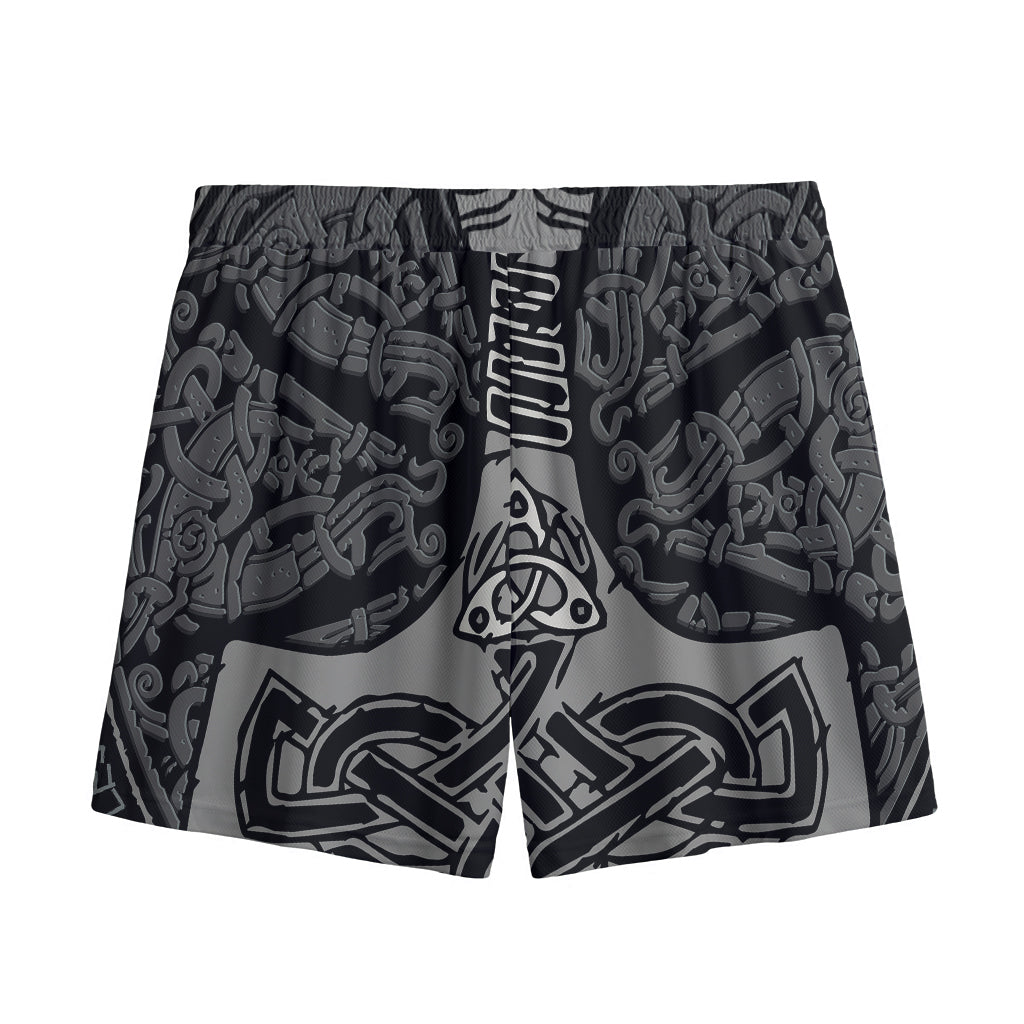 Mjolnir Hammer Of Thor Print Mesh Shorts